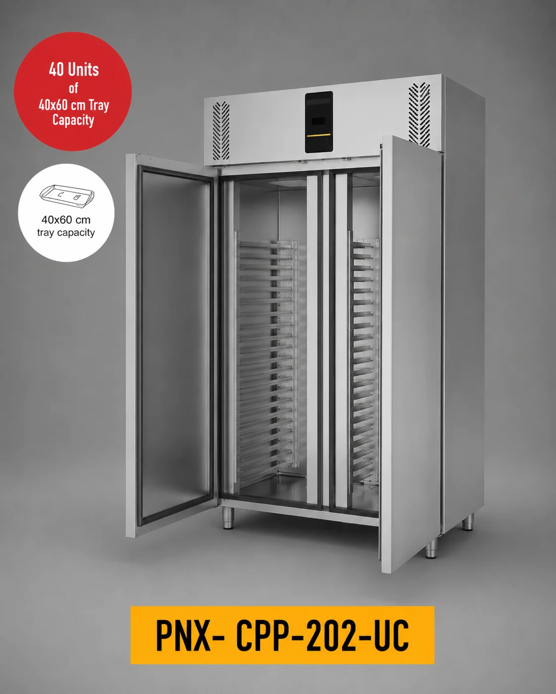 Upright Double Door Patisserie Refrigerator 40×60 (PNX-CPP-200 Series)