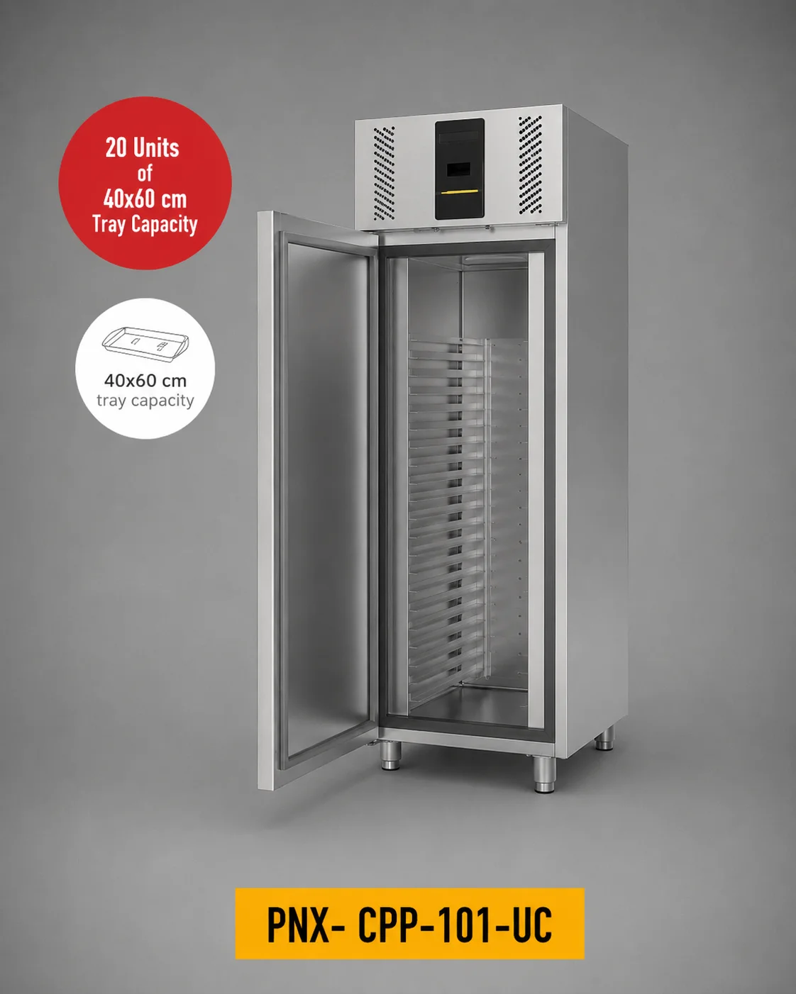 Upright Single Door Patisserie Refrigerator 40×60 (PNX-CPP-100 Series)
