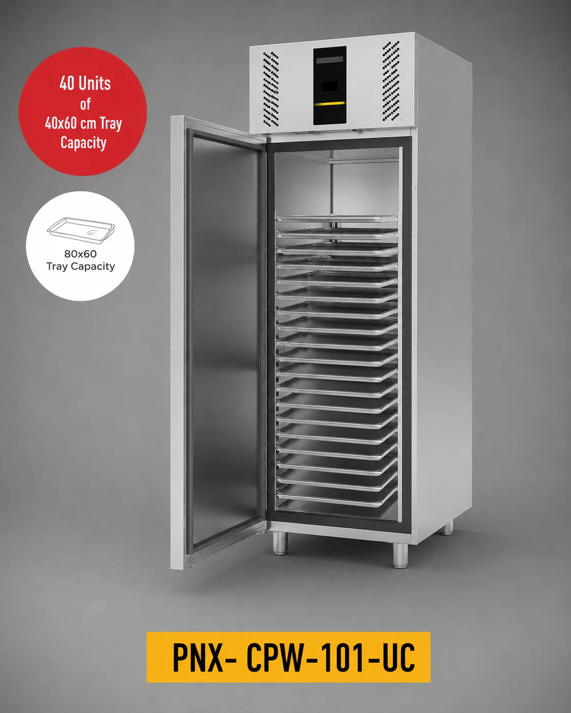 Upright Wide Patisserie Refrigerator 80×60 / 2×40×60 (PNX-CPW-100 Series)