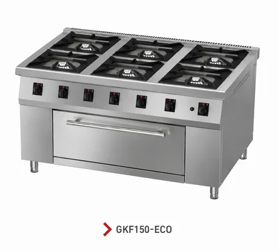 Industrial Gas Range with Oven, 1m²/1.5m² (Eco)