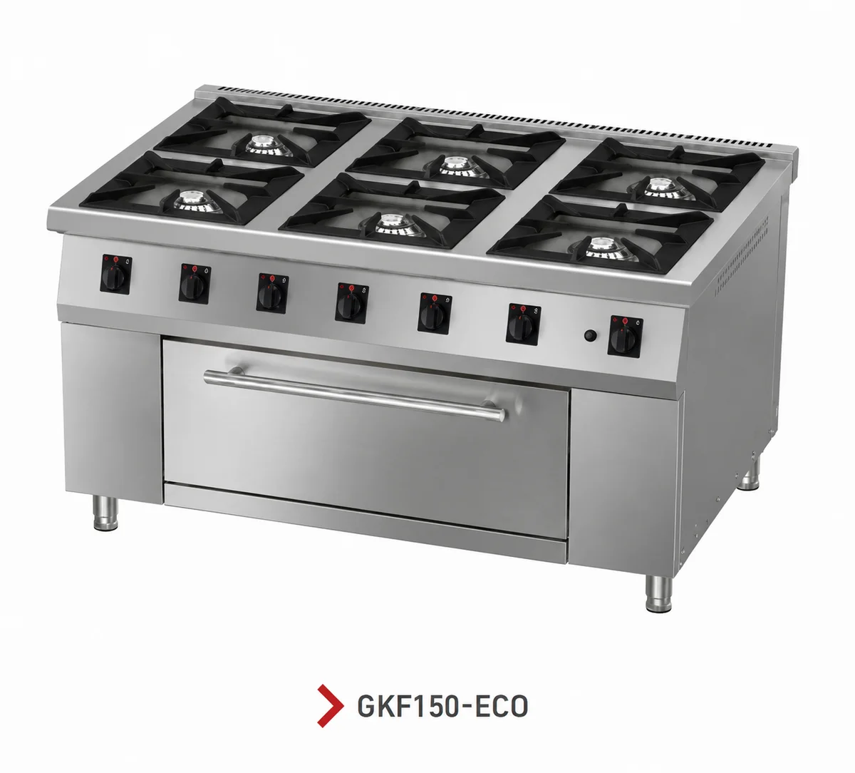 Industrial Gas Range with Oven, 1m²/1.5m² (Eco)