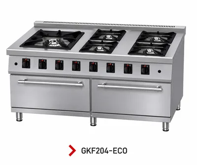 Industrial Gas Range with Oven, 2m² (Eco)