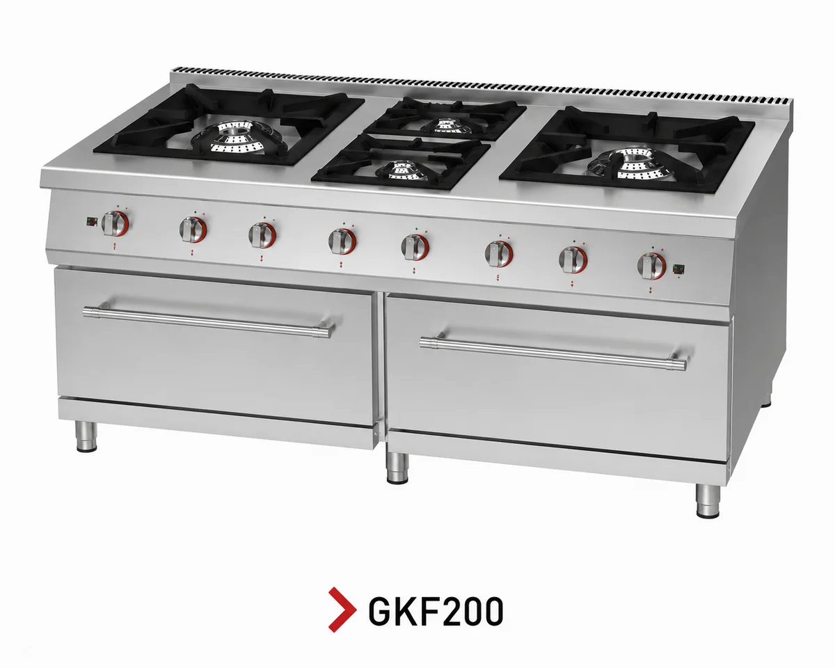 Industrial Gas Range with Oven, 2m² (Multi-Configuration)