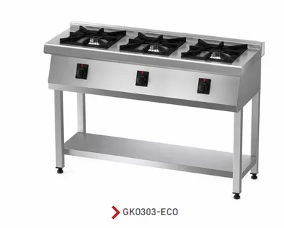Open Gas Burner with Base Shelf, 450mm Depth (Eco)