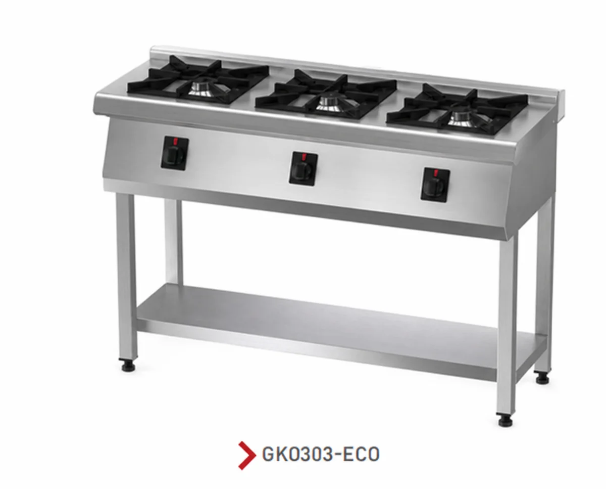 Open Gas Burner with Base Shelf, 450mm Depth (Eco)