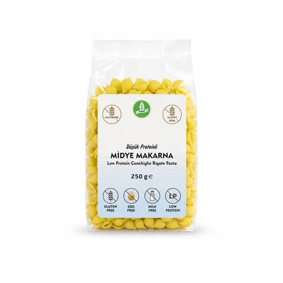 Low-Protein Shell Pasta (Conchiglie Rigate)