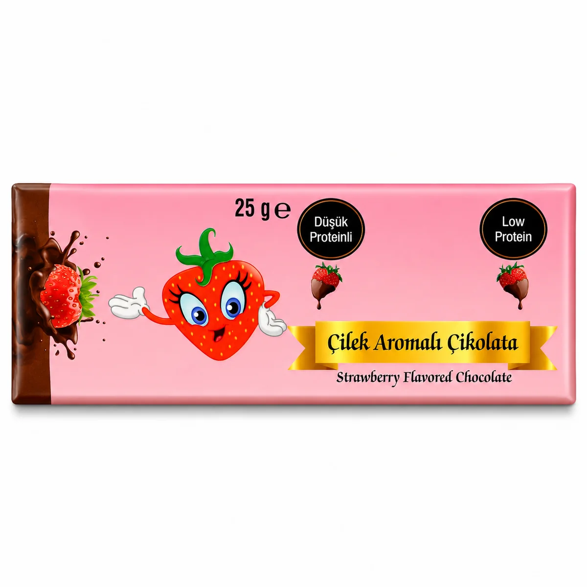 Low-Protein Strawberry-Flavored Chocolate Bar